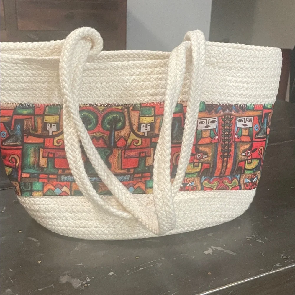 Colorful Patterned Tote Bag - Picture 2 of 6